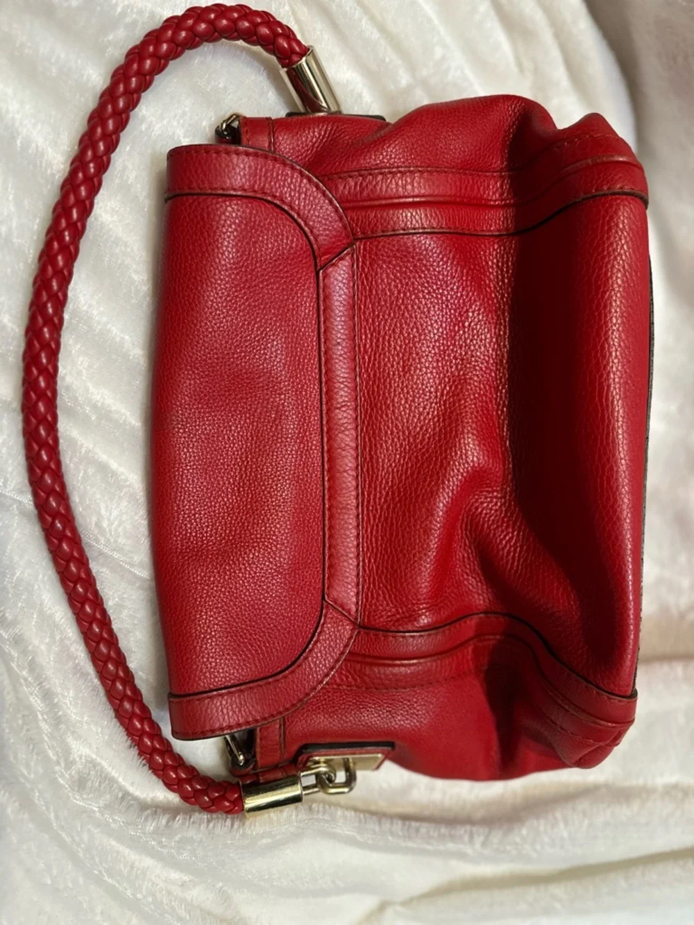 Gucci Red Leather Crossbody with Braided Strap and Tassels - Picture 5 of 11